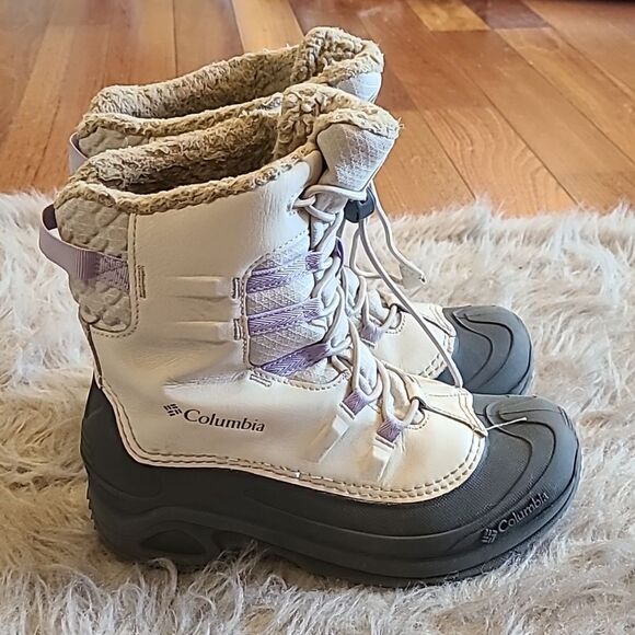 Columbia bugaboot celsius girls waterproof insulated purple, gray and white boot - Picture 8 of 11